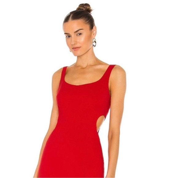 LIKELY Revolve red midi flare dress NWT - Picture 4 of 8